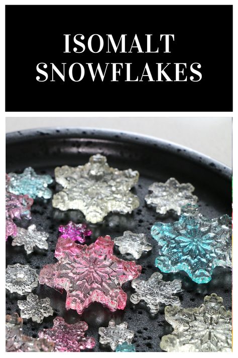 Isomalt Decorations | Snowflakes 👩🏼‍🍳✨ If you are making a wintery dessert and you want to decorate it with icy looking snowflakes you're in the right place! This video is another isomalt decoration tutorial, and this time I'm using a snowflake mold to make edible clear and pastel isomalt snowflakes that are a great addition winter themed treat. Isomalt Decorations Tutorials, Isomalt Decorations, Baking Chart, Christmas Extravaganza, Edible Decorations, Spun Sugar, Edible Toppers, Amazing Food Art, Chocolate Cake Decoration