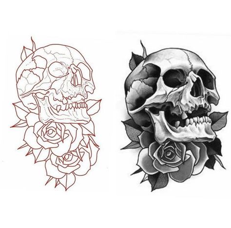 Mythology Drawings, Japanese Meaning, Skull Rose Tattoos, Catrina Tattoo, Skull Hand Tattoo, Card Tattoo Designs, Skull Stencil, Tattoo Shading, Cool Tattoo Drawings