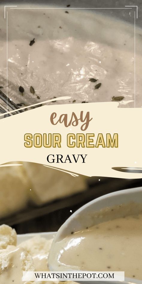 Cream Of Chicken Soup Gravy Recipes, Onion Gravy Recipe Simple, Cream Cheese Gravy, Cream Gravy Recipe Easy, Peppered Gravy Recipe, Gravy With Cream Of Mushroom Soup, Sour Cream Gravy, Sawmill Gravy Recipe, Cream Of Mushroom Gravy