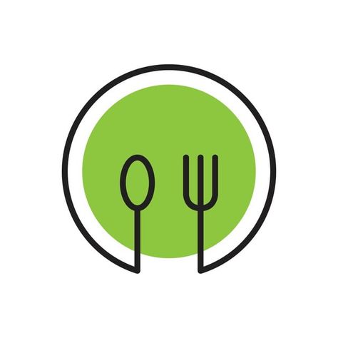 Healthy Food Logo With Plate Spoon And Fork Line Art Line Art Template, Healthy Food Logo, Food Logo Design, Restaurant Logo, Food Logo, Art Template, Template Download, Logo Maker, Healthy Food