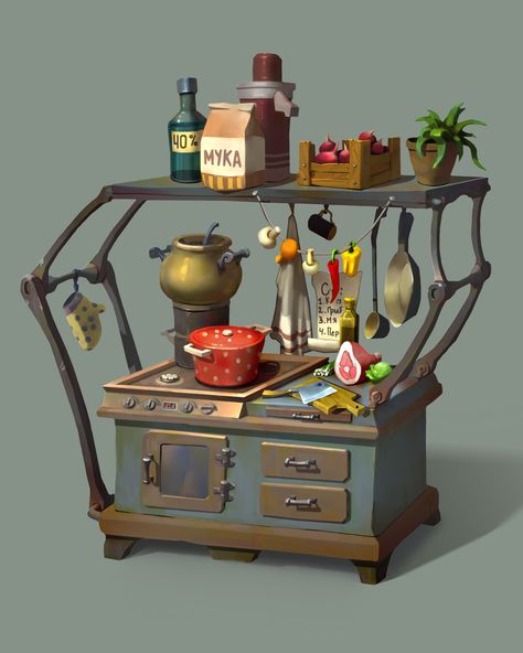 2d Painting, Kitchen Objects, Props Concept, Environment Props, 3d Props, Props Art, Casual Art, 3d Concept, Game Props