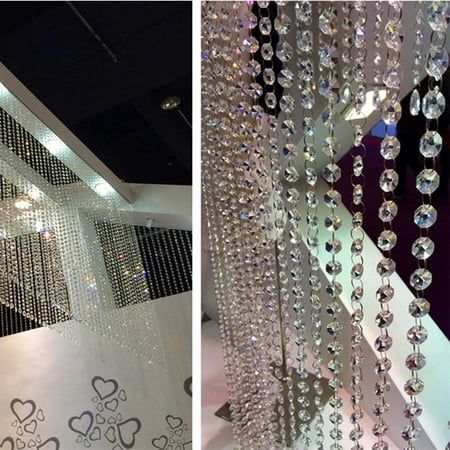 1pcs*glass curtain Color: Clear. Glass Bead Curtain, Bead Curtain, Curtain Installation, Crystal Curtains, Crystal Garland, Beaded Lamps, String Curtains, Curtain Room, Bedroom Window