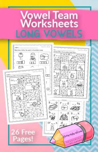 These free, printable Vowel Team worksheets will give your students practice with long vowel words containing vowel teams. Vowel Team Worksheets, Vowel Teams Activities, Long Vowels Activities, Vowel Teams Worksheets, Long Vowel Worksheets, Vowel Team Words, Reading Tutor, Fluency Games, Long Vowel Words