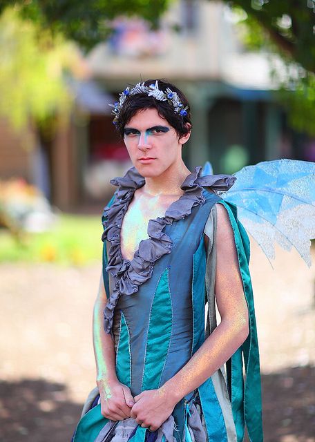 He he. Poor guy, I could have given him a better costume...  Zahir the Faerie of the Ocean MN Ren Faire Guy Fairy Costume, Fairycore Fashion, Male Fairy, Ren Faire Outfits, Ren Faire Costume, Ren Fest, Fairy Festival, Fairy Outfit, Halloween Fairy