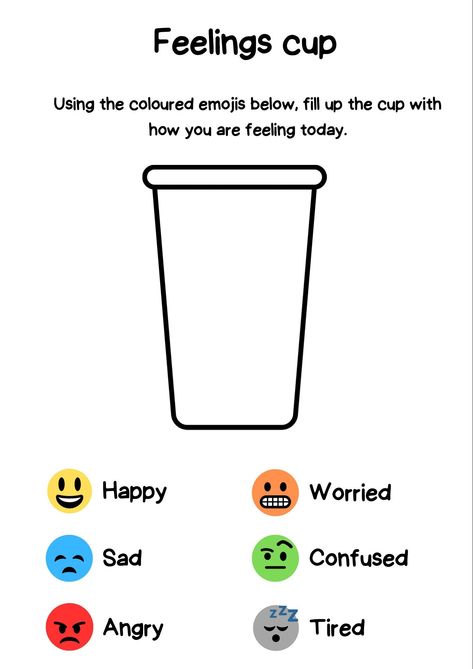 Feelings cup therapy worksheet Available to download immediately as a PDF file Fab activity when working with children to support their mental health and well-being All About Me Counseling Activities, Emotional Education Activities, Fear Therapy Activities, Social Work Activities For Kids, Social Skills Therapy Activities, Drama Therapy Activities, Children Mental Health Activities, Art Therapy For Kids Ideas, Behavioral Therapy For Kids Activities