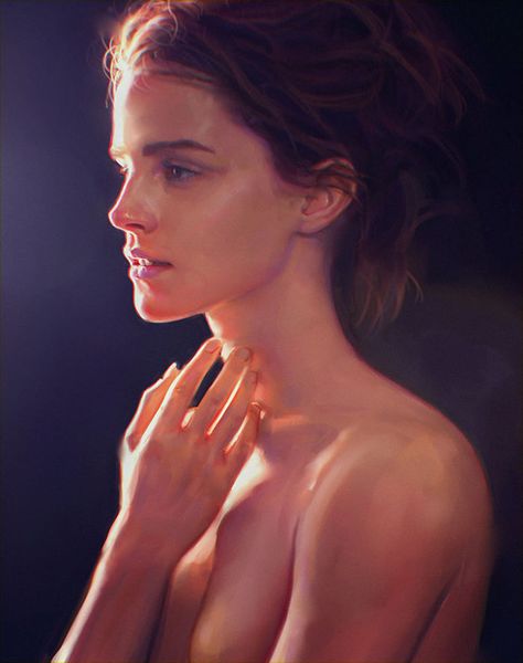 Irakli Nadar, Photo Emma Watson, Digital Painting Portrait, Painting Portraits, Digital Portraits, Female Portraits, Digital Paintings, Digital Artists, Digital Portrait