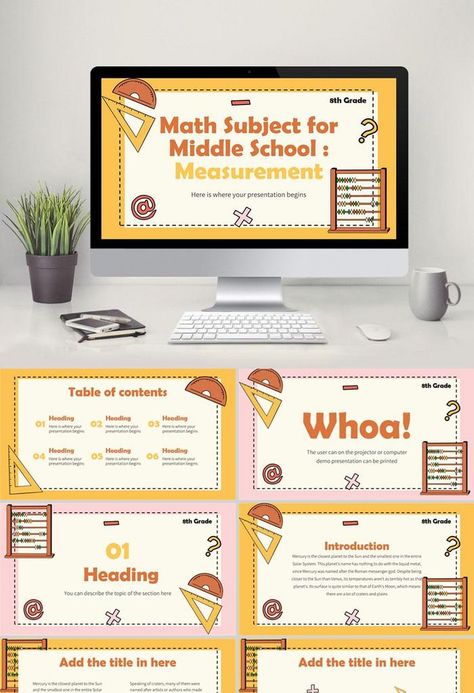 Math Ppt Template, Math Powerpoint Templates, Math Subject, School 8th Grade, Powerpoint Education, Math Powerpoint, Ppt Free, Math School, Fourth Grade Math