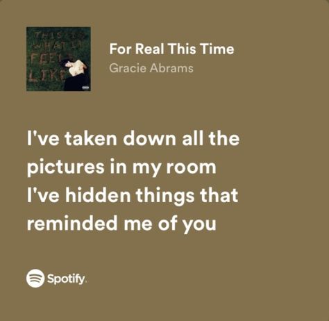 For Real This Time Gracie Abrams, This Is What It Feels Like Gracie Abrams, Nina Riva, Gracie Abrams Spotify, Gracie Abrams Lyrics, Powerful Lyrics, Wind In My Hair, Good Riddance, Spotify Lyrics