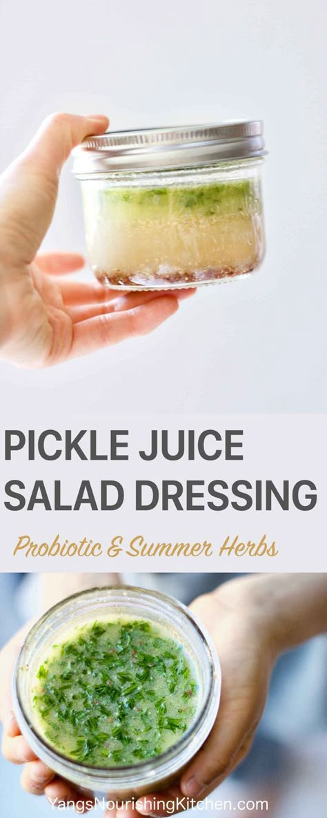 Pickle Juice Salad Dressing, Pickle Juice Recipe, Leftover Pickle Juice, Pickle Juice Uses, Summer Herbs, Salad Dressing Recipes Homemade, Marinade Sauce, Homemade Pickles, Pickle Juice