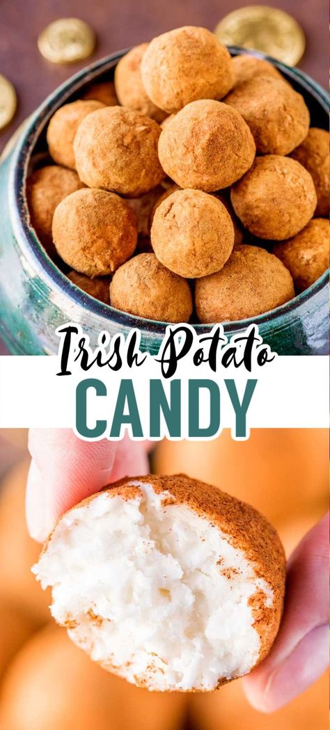 Irish Potato Candy Recipe, Potato Candy Recipe, Irish Candy, Irish Potato Candy, Irish Scones, Coconut Cream Cheese, Irish Desserts, Potato Candy, Irish Potato