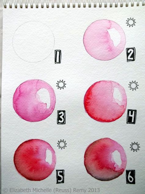 I love painting shaded spheres of color! Often, when I'm tired in the evening but still want to do a little something in the studio, this... Watercolor Tips, Watercolor Lessons, Christmas Card Art, Watercolor Christmas Cards, Watercolor Painting Techniques, Cat Air, 수채화 그림, Watercolor Art Lessons, Watercolor Paintings Tutorials