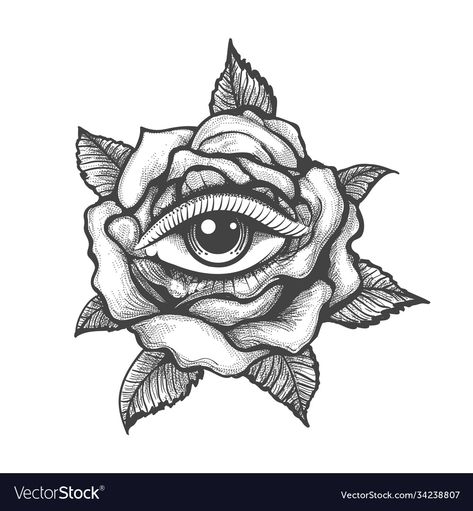 Tattoos On White Background, Rose Eyes, Flower With Eye, Flower Eye Tattoo, Eye Flower Tattoo, Tattoo Eye, Tattoo Png, Eye Tattoo Design, Eye Tattoo Ideas