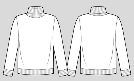 Roll Neck, Technical Drawing, Sweater Sleeves, Long Sleeve Sweater, Trousers, Long Sleeve