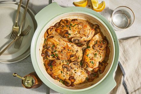 Chicken Diane Chicken Diane Recipes, Chicken Diane, Wine Chicken, Braised Chicken Thighs, Chicken Breast Cutlet, Skillet Dishes, 20 Minute Recipes, Braised Chicken, Savory Sauce