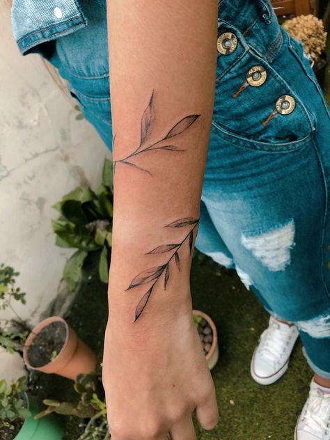 Leaves Arm Tattoo, Leaf Wrap Around Tattoo Arm, Hand Tatts, Wrap Around Wrist Tattoos, Wrap Around Tattoo, Vine Tattoo, Sibling Tattoos, Vine Tattoos, Female Tattoo