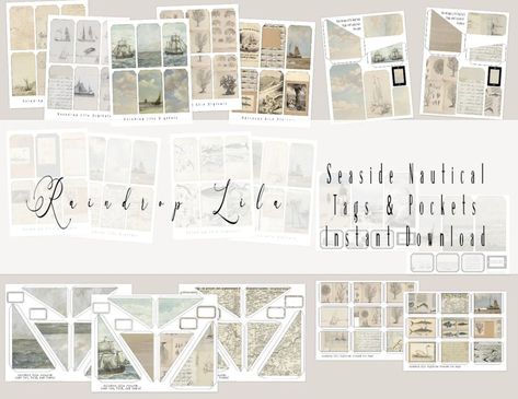 L i d i a (@raindroplila) • Instagram photos and videos Printable Junk Journal, Sea Side, Journal Digital, Journaling Scrapbooking, Digital Kit, Junk Journaling, Free Sites, Vintage Ephemera, Craft Inspiration