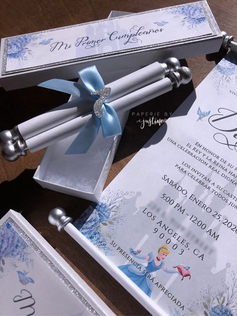 Cinderella Themed Wedding Invitation, Sweet 15 Cinderella Theme, Quince Cinderella Theme Invitations, Cinderella Themed Quinceanera Invitations, Cinderella Sweet 16 Invitations, Quinceanera Invitations Ideas Blue, Light Blue Quinceanera Invitations, Cinderella Quince Invitations, Cinderella Quince Decorations