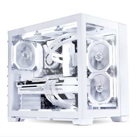 Black Snow White, Pc Ideas, Pc Builds, Setup Gamer, Computer Gaming Room, Gaming Pc Build, Pc Build, Computer Build, Custom Pc