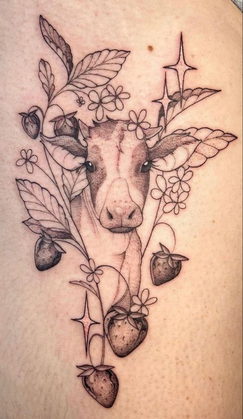 Farmer Tattoo, Animal Print Tattoo, Farm Tattoo, Inner Bicep Tattoo, Cow Tattoo, Tier Tattoo, Sorry Mom, Country Tattoos, Bestie Tattoo