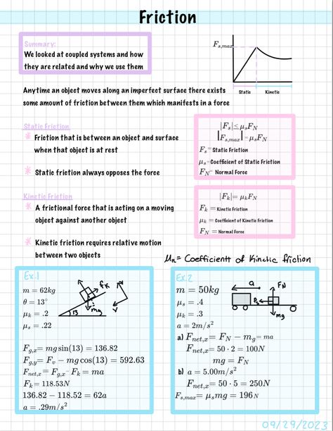 Physics As Level Notes, Physics Forces And Motion Notes, Force Physics, Uni Notes, Conceptual Physics, Physics Revision, Friction Notes, Pic Editing, Newtons Laws Of Motion