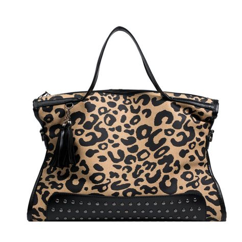 Oversized Handbags, Oversized Purse, Leopard Purse, Leopard Print Tote, Studded Purse, Sac Week End, Trend Style, Large Shoulder Bags, Bag Trends