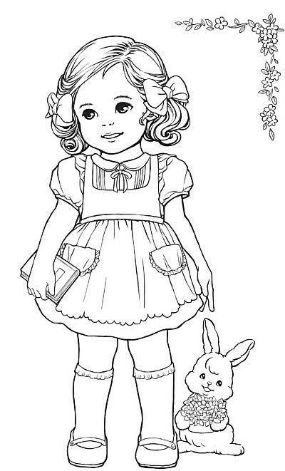 Doll Drawing Cute, Illustration For Kids, Free Kids Coloring Pages, Doll Drawing, Vintage Coloring Books, Vintage Paper Dolls, Art Drawings For Kids, Cute Coloring Pages, Coloring Book Art