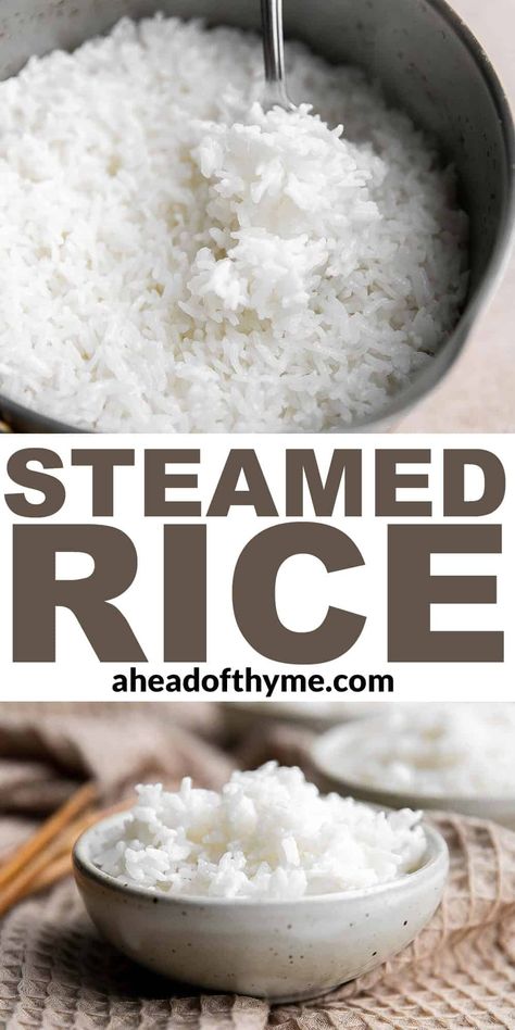 Steamed Rice How To Make Steamed Rice On The Stove, Steamed White Rice Stove Top, How To Make Steamed Rice, Steam Rice How To Make, How To Steam Rice, Korean White Rice, Chinese Steamed Rice, Steam Rice Recipe, Steamed Rice Recipe