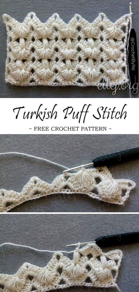 Puff Stitch Crochet Pattern, Turkish Crochet, Stitch Crochet Pattern, Crochet Cable Stitch, Puff Stitch Crochet, Crochet Cable, Crochet Motif Patterns, Puff Stitch, Stitch Crochet