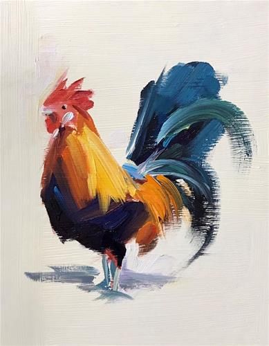 Farm Animal Paintings, Palette Painting, Animal Paintings Acrylic, Painting Birds, Bored Board, Rooster Painting, Chicken Painting, Rooster Art, Farm Ranch