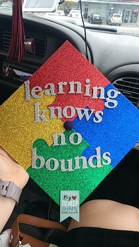 Special Education Graduation Cap, Education Graduation Cap, Teacher Graduation Cap, Education Graduation, College Grad Cap Ideas, Masters Graduation, High School Graduation Cap, College Graduation Cap Decoration, Graduating Teacher