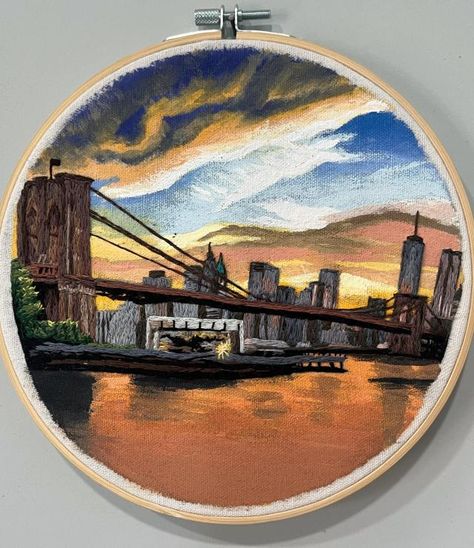 Skyline Embroidery, Embroidery Crafts, Nyc Skyline, Ny City, Thread Painting, San Fran, City Landscape, Looking For Someone, Embroidery Craft