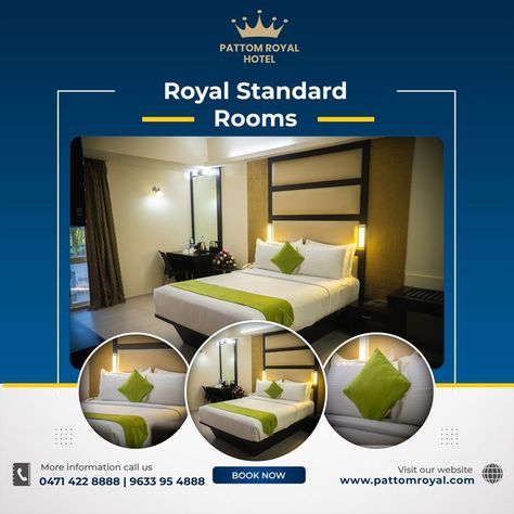 Royal Standard Rooms Apartment Advertising, Hotel Marketing Design, Art Deco Design Graphics, Hotel Ads, Hotel Marketing, Real Estate Marketing Design, Wedding Entrance Decor, Portfolio Design Layout, Thiruvananthapuram