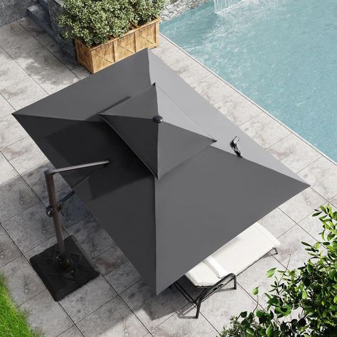 Patio Furniture Umbrella, Cantilever Patio Umbrella, Western Restaurant, Offset Umbrella, Cantilever Umbrella, Large Dining Table, Shade Structure, Indoor Patio Furniture, Outdoor Umbrella