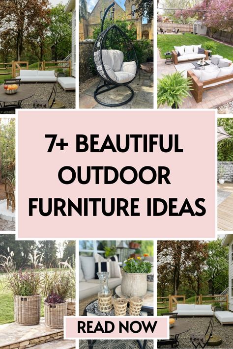 7 outdoor furniture ideas Outdoor Deck Furniture Layout, Diy Outdoor Furniture Ideas, Deck Furniture Layout, Garden Diy Furniture, Beautiful Outdoor Furniture, Outdoor Furniture Ideas, Outdoor Lounge Area, Chic Coffee Table, Outdoor Deck Furniture