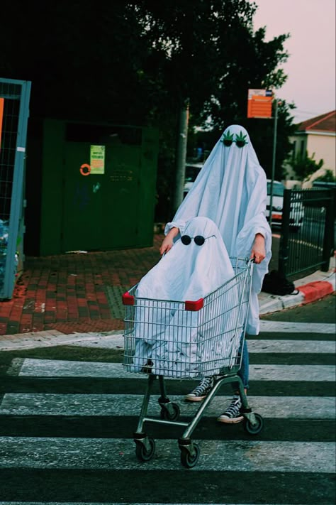 Ghost Costume, Halloween Photoshoot, A Ghost, Shopping Cart, Ghost, Halloween, White