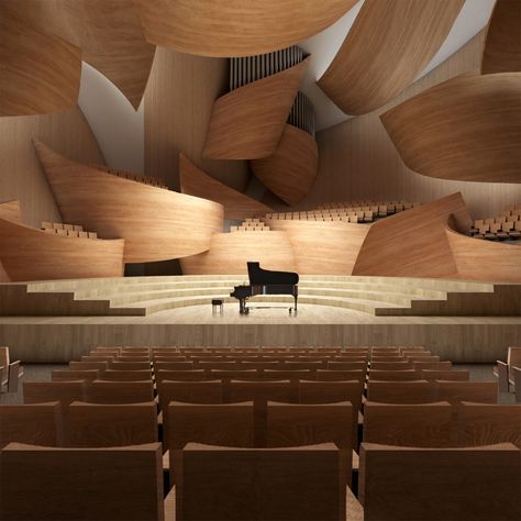 This Concert Hall’s undulating facade pays homage to the Bilbao Guggenheim by Frank Gehry - Yanko Design