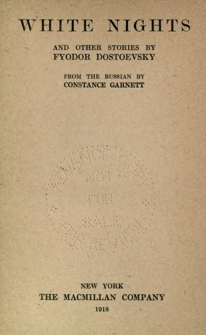 White Nights Book, White Nights Dostoevsky, Fyodor Dostoyevsky Books, Dostoyevsky Books, Notes From Underground, Thought Daughter, White Nights, Fyodor Dostoevsky, Open Library