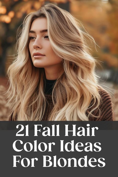 Discover the perfect fall blonde hair color for a fresh seasonal look with our stunning collection of fall blonde hair inspirations! Whether you're considering a subtle change with fall blonde highlights or seeking a bold transformation with fall blonde balayage, we've got you covered. Embrace the warmth and depth of autumn hues by trying out the latest trends in fall blonde hair. Elevate your style this season with gorgeous shades and techniques that will beautifully complement the cozy vibes o Warmer Blonde Hair For Fall, New Fall Hair Color Ideas, Blonde And Auburn Hair, Fall Hair Color Ideas For Blondes, Trendy Fall Hair Color For Blondes, Fall Hair Color Trends For Blondes, Fall Hair Blonde, Fall Hair For Blondes, Fall Blonde Highlights