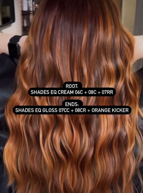 Copper Hair Formula Pravana, Copper Highlights Formula, Copper Brown Balayage Formula, Cowboy Cooper Hair Color Formula, Cooper Hair Formula, Copper Balayage Formula, Pumpkin Spice Hair Color Formula, Goldwell Red Hair Color Formulas, Matrix Copper Hair Color Formula