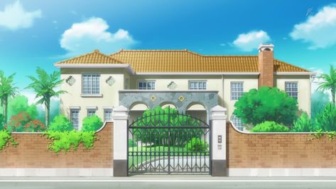 Anime Mansion House, Anime House Interior, Anime Interior, Houses Background, Anime Houses, Anime House, Huge Houses, Cute Little Houses, Episode Backgrounds