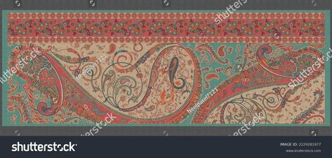 Indian Style Pasiley Silky Pattern Dupatta Stock Illustration 2229281977 | Shutterstock Silky Pattern, Pakistani Dupatta, Fabric Print Design, Borders Design, Digital Borders Design, Flower Art Images, Channel Art, Industrial Art, Color Palette Generator