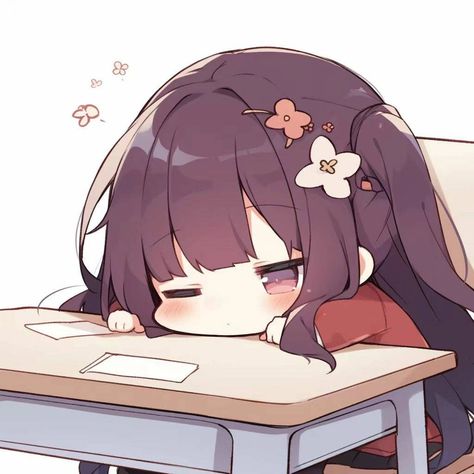 Anime Sleep Icon, Anime Character Sleeping, Mom And Daughter Anime, Can't Study, Sleep Cartoon, Yandere Girl, Chibi Cat, Chibi Anime Kawaii, Anime Child