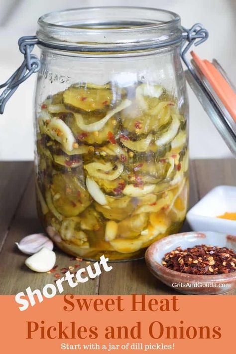 Use 3 tsp of red pepper flakes Sweet Heat Pickles, Sweet Hot Pickles, Grape Tomato Salad, Vidalia Onion Recipes, Hot Pickles, Bread And Butter Pickles, Butter Pickles, Hot Bread, Using A Pressure Cooker