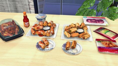 Recipes Buffalo Chicken, Philly Cheesesteak Egg Rolls, Buffalo Chicken Egg Rolls, Sims 4 Nails, Chicken Egg Rolls, Sims Baby, Sims 4 Challenges, Sims 4 Cas Mods, Sims 4 Family