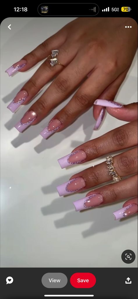 February Nails Purple, Square Nails Ideas Purple, Purple Xv Nails, Purple Formal Nails, Purple And Gold Acrylic Nails, Purple Nails Acrylic Short, Nail Designs Lilac, Lavender Quince Nails, Purple Gel X Nails