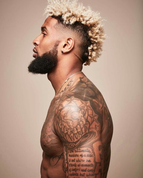 Pinterest |《¤ @crownmesavage ¤》 Obj Haircut, Odell Beckham Haircut, Odell Beckham Jr Tattoos, Odell Beckham Jr Haircut, Beckham Haircut, Curly Hair Fade, Tattoos Meaning, Black Men Haircuts, Odell Beckham