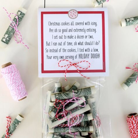 Christmas Dough Money Gift, How To Give Cash For Christmas, Wrapping Cash For Christmas, Ways To Wrap Money As A Gift, Cash Christmas Gift Ideas Fun, Christmas Money Gift Ideas, Money Poem, Chocolate Money, Money Gifts Christmas