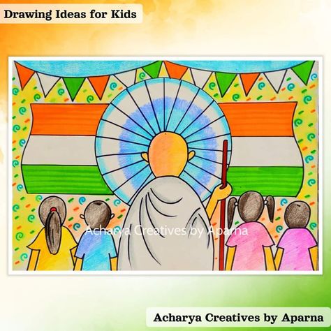 Festival Drawing For Kids, Values Drawing, Independent Drawing, Competition Drawing, Intermediate Drawing, Pink Wallpaper Quotes, Hindi Poems For Kids, Festival Drawing, Value Drawing