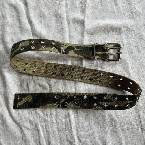 Y2k camo grommet belt size small  2000s indie cyber... - Depop Grunge Belt, 2000s Indie, Creepy Masks, Grommet Belt, Y2k Camo, Y2k Belt, Scene Core, Red Converse, Cool Glasses