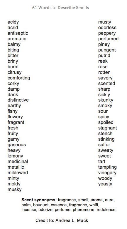 Words to describe smells and odors Creative Writing Tips, Descriptive Words, Word Choice, Writing Characters, Descriptive Writing, English Writing Skills, Words To Use, Book Writing Tips, English Writing